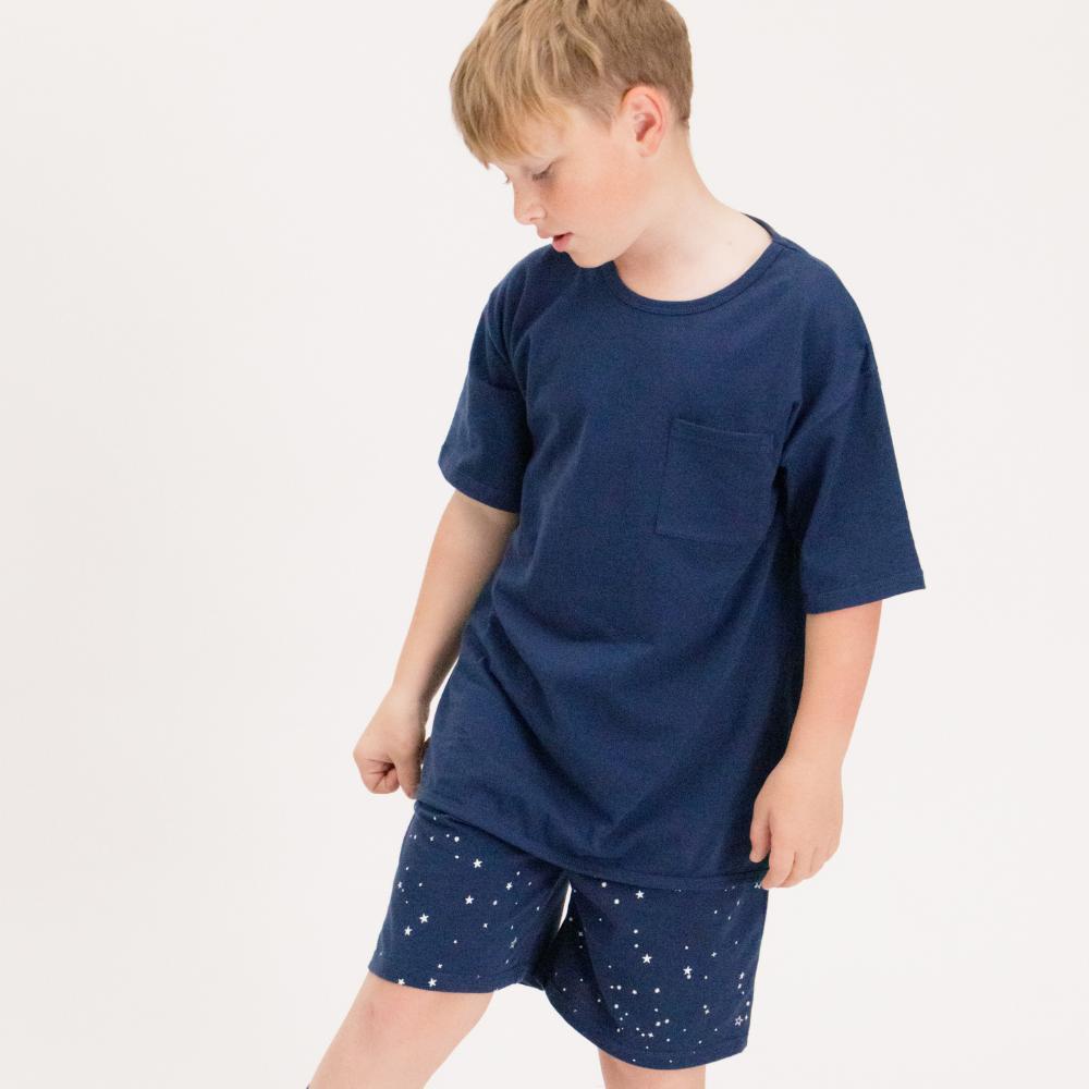 Merino Cotton Relaxed Summer Pyjamas - Tekapo Stars