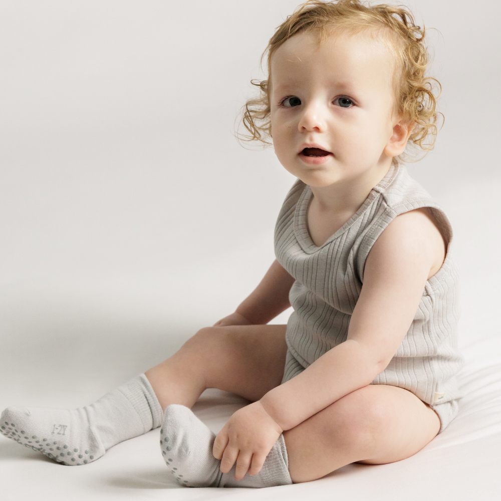 Merino Cotton Sleepy Socks - Pebble