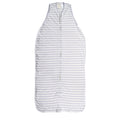 Striped baby summer sleeping bag on a white background