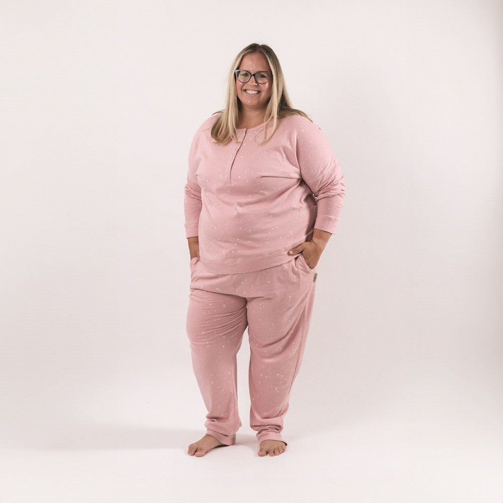 Relax! Merino Cotton Henley Top - Dusk Stars