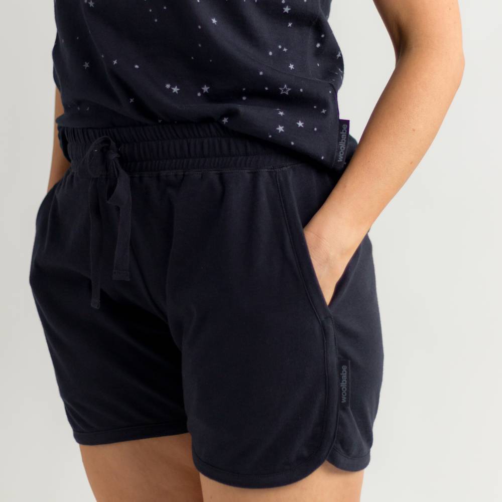 Relax! Merino Cotton Lounge Shorts - Solid Night