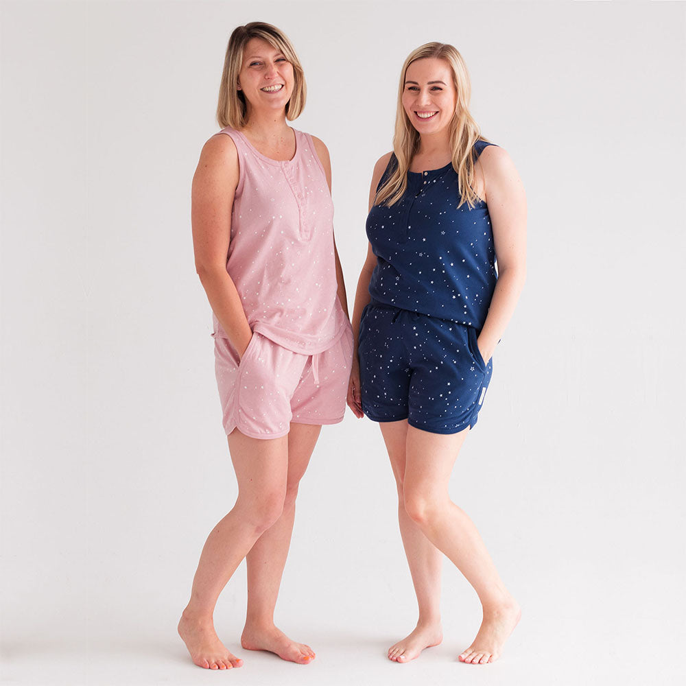 Relax! Merino Cotton Lounge Shorts - Tekapo Stars