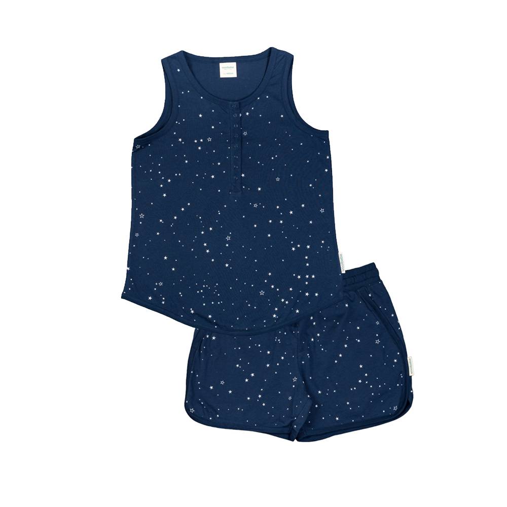 Relax! Merino Cotton Lounge Shorts - Tekapo Stars
