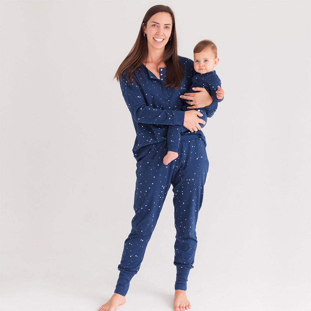 Relax! Merino Cotton Lounge Pants - Tekapo Stars