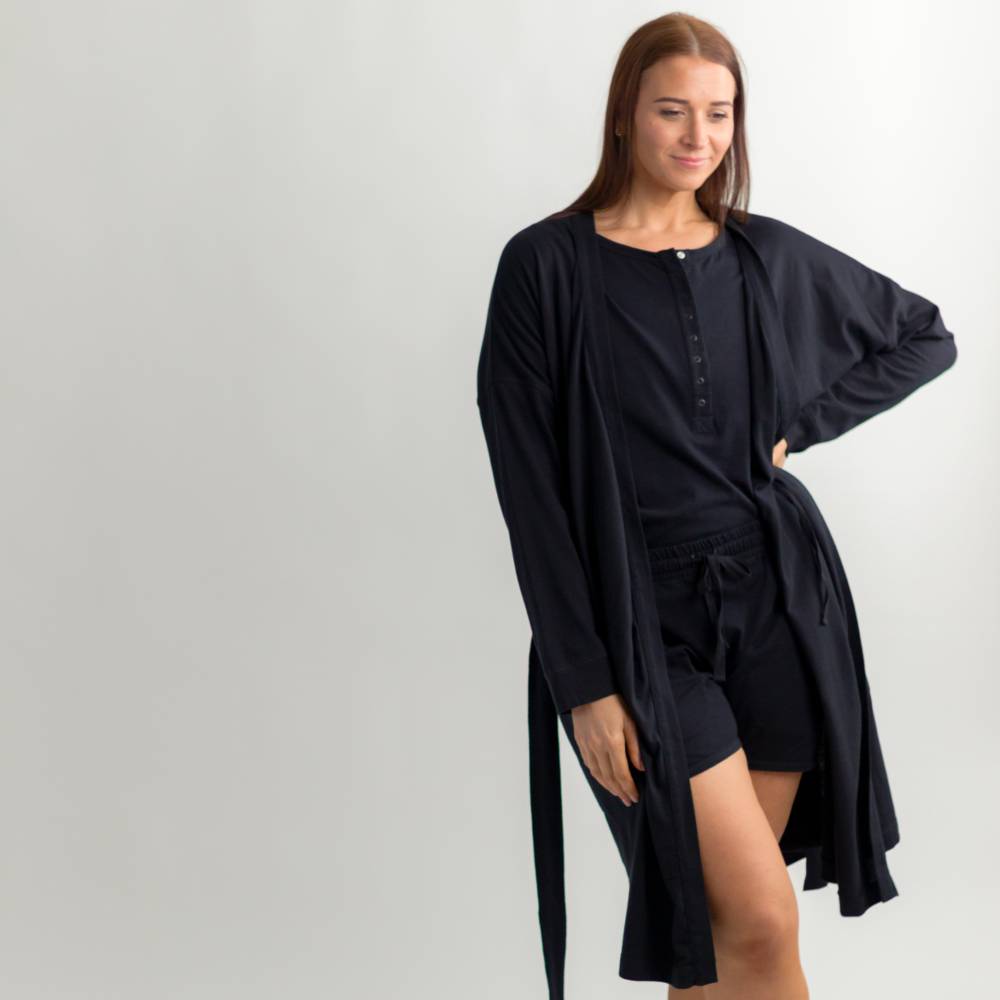 Relax! Merino Cotton Robe - Solid Night
