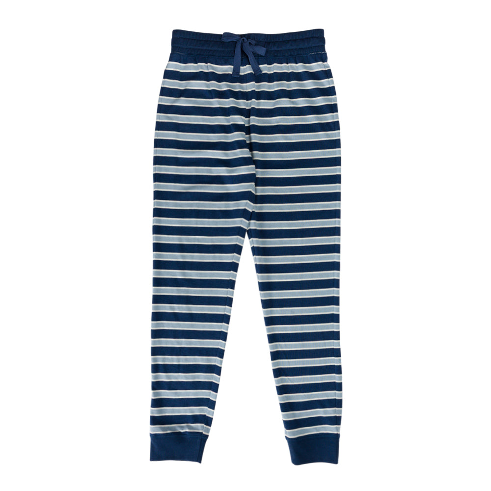 Merino Cotton Relaxed Winter Pyjamas - Midnight/Glacier