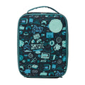 insulated lunch bag with gaming-themed design on a white background