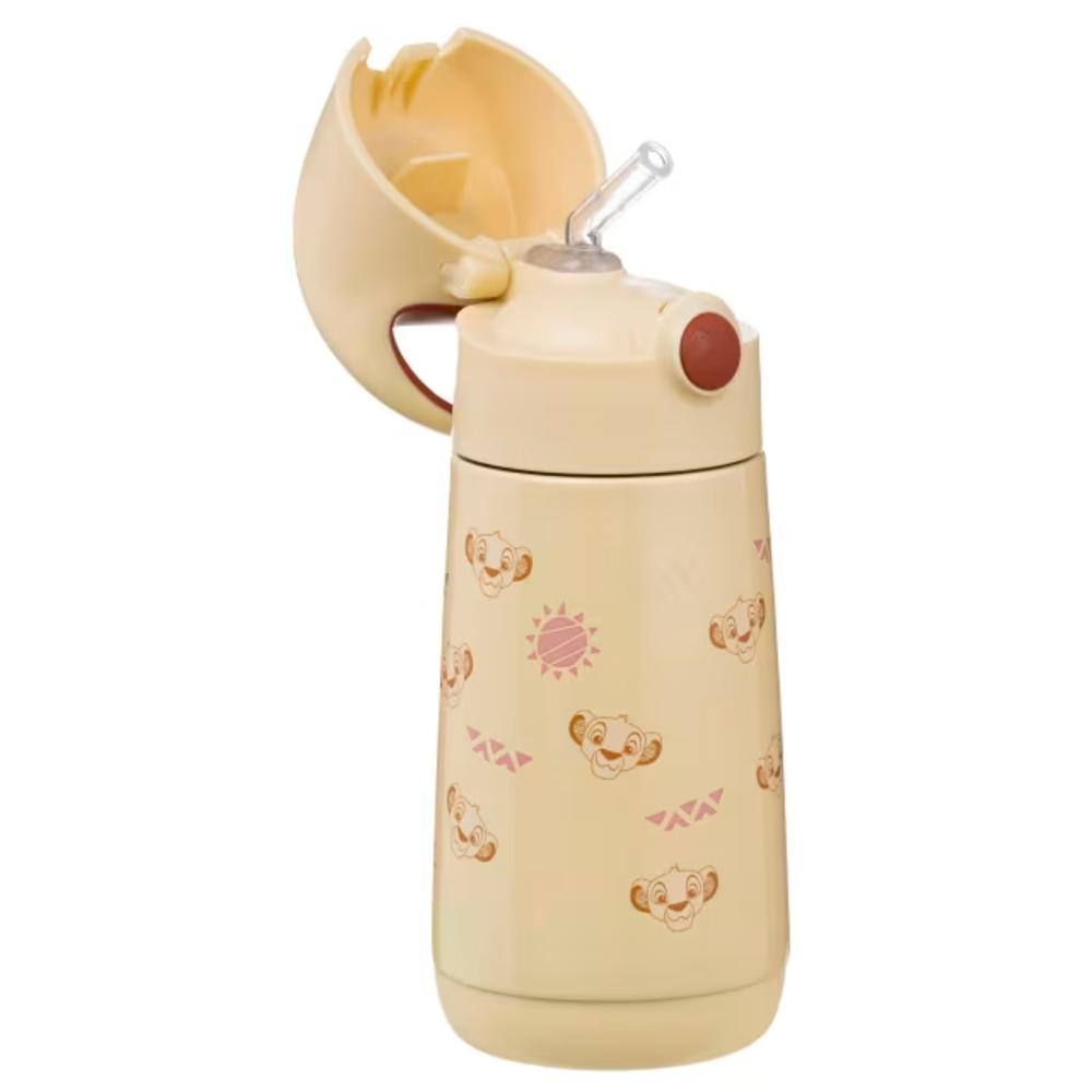 Beige Lion King water bottle on a white background