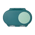 Teal snack container on a white background