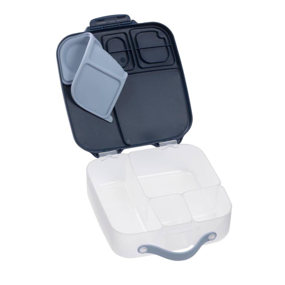 Bento box with compartments on a white background