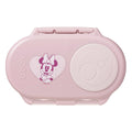 Dusty pink snackbox with a Minnie image on the front.