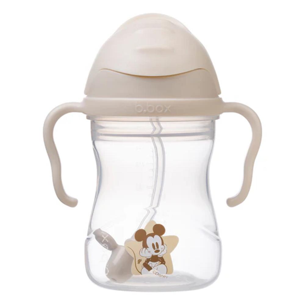 Children's sippy cup with handles and Disney Mickey Mouse on a white background