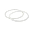 White silicone o-rings on a white background