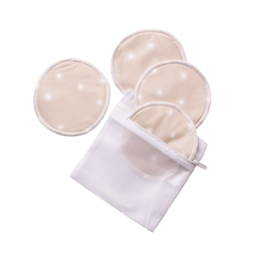 Bamboo Reusable Breast Pads - 2 pairs - Oat Sunshine