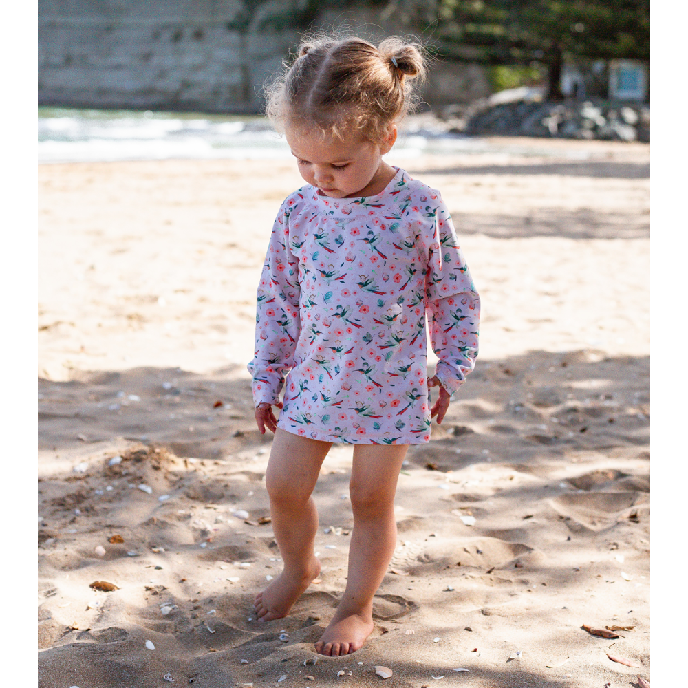 Swim Rash Vest - Pink Hummingbird