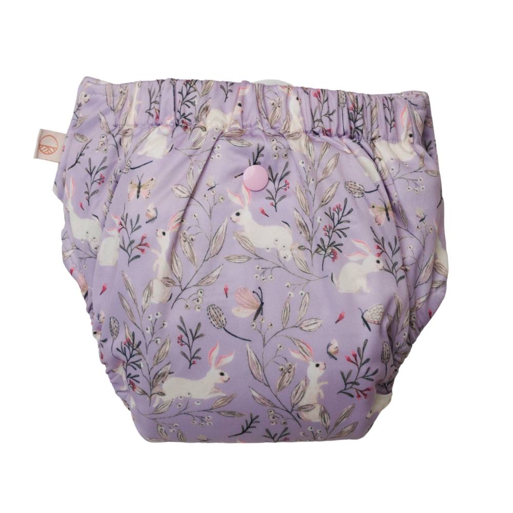 Straight Up Nappy Pants - Lilac Bunnies