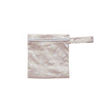 Mini oat sunshine print wet bag with zip on a white background