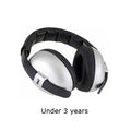 Silver and black over-ear earmuffs with a padded headband, shown on a white background with the text 'Under 3 years' below.