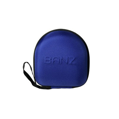 A blue textured hard carrying case with a black zipper and handle, featuring the brand name 'BANZ' embossed on the front, set against a plain white background.