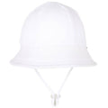 Toddler Bucket Sun Hat - White on a white background