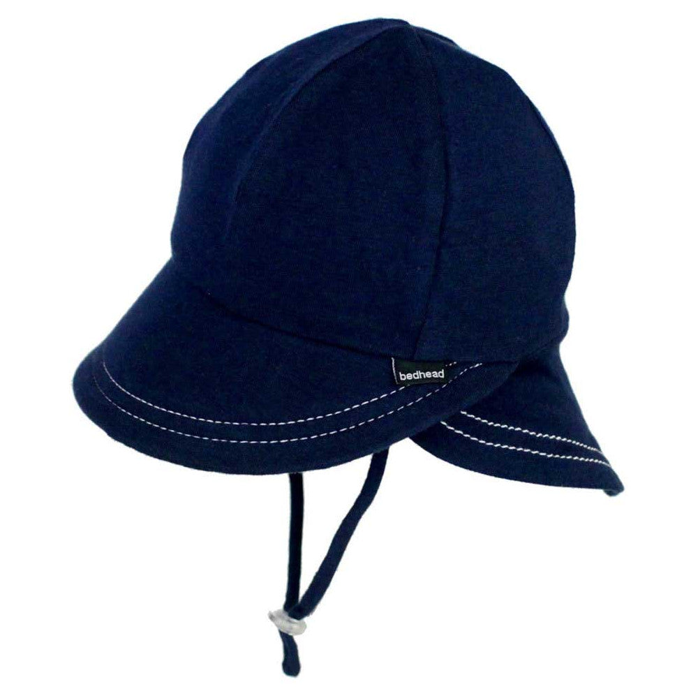 Legionnaire Flap Sun Hat - Navy on a white background