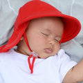 Legionnaire Flap Sun Hat - Red on a white background