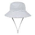 Classic Bucket Sun Hat - Grey Stripe on a white background