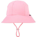 Ponytail Bucket Sun Hat - Baby Pink on a white background