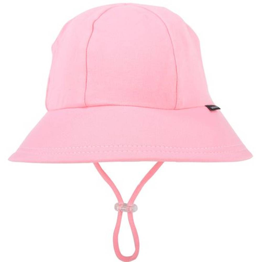Ponytail Bucket Sun Hat - Baby Pink on a white background