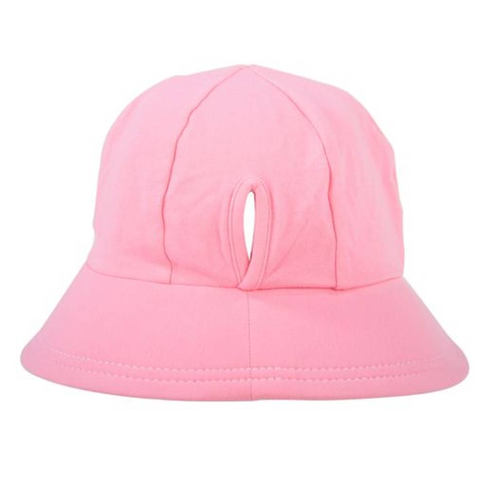 Ponytail Bucket Sun Hat - Baby Pink