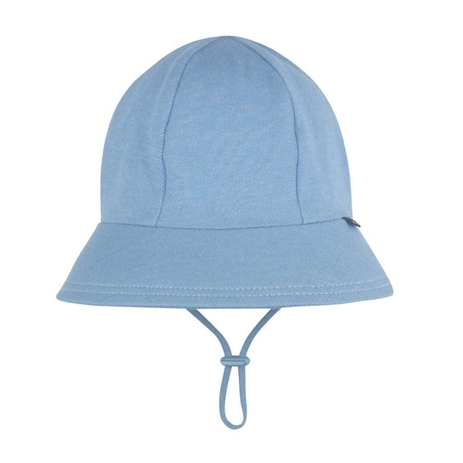 Ponytail Bucket Sun Hat - Chambray on a white background