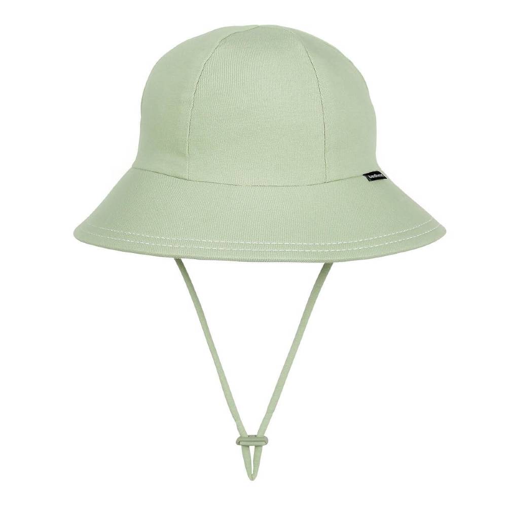 Ponytail Bucket Sun Hat - Khaki on a white background