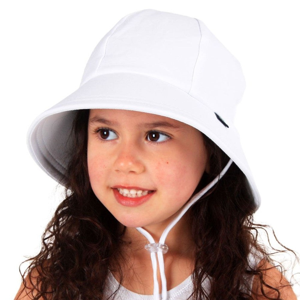 Ponytail Bucket Sun Hat - White