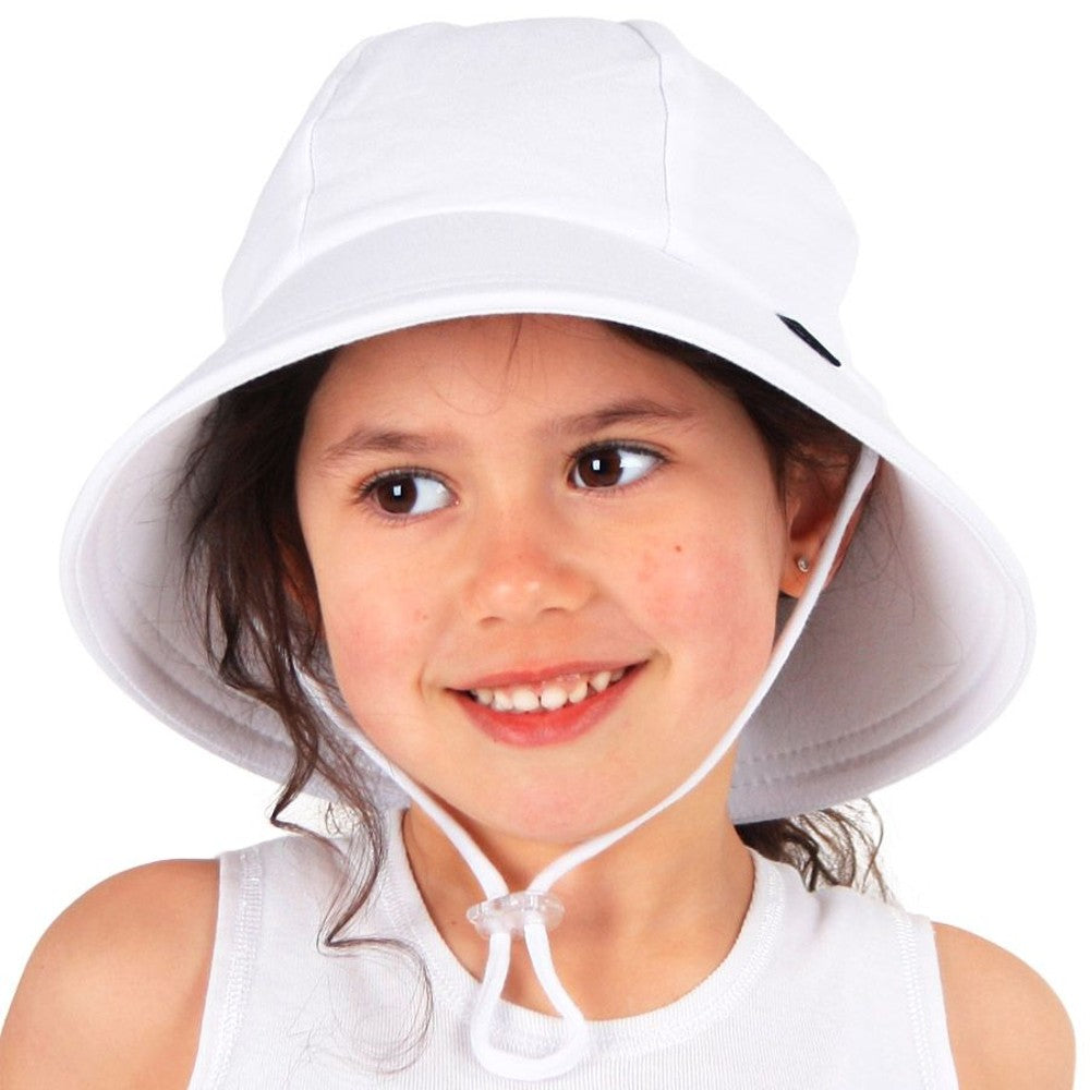 Ponytail Bucket Sun Hat - White