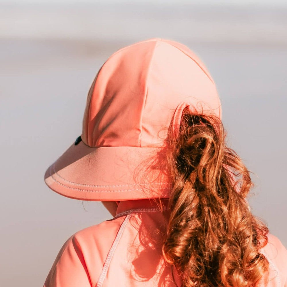 Swim Ponytail Bucket Sun Hat - Peach