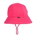 Ponytail Bucket Sun Hat - Bright Pink on a white background