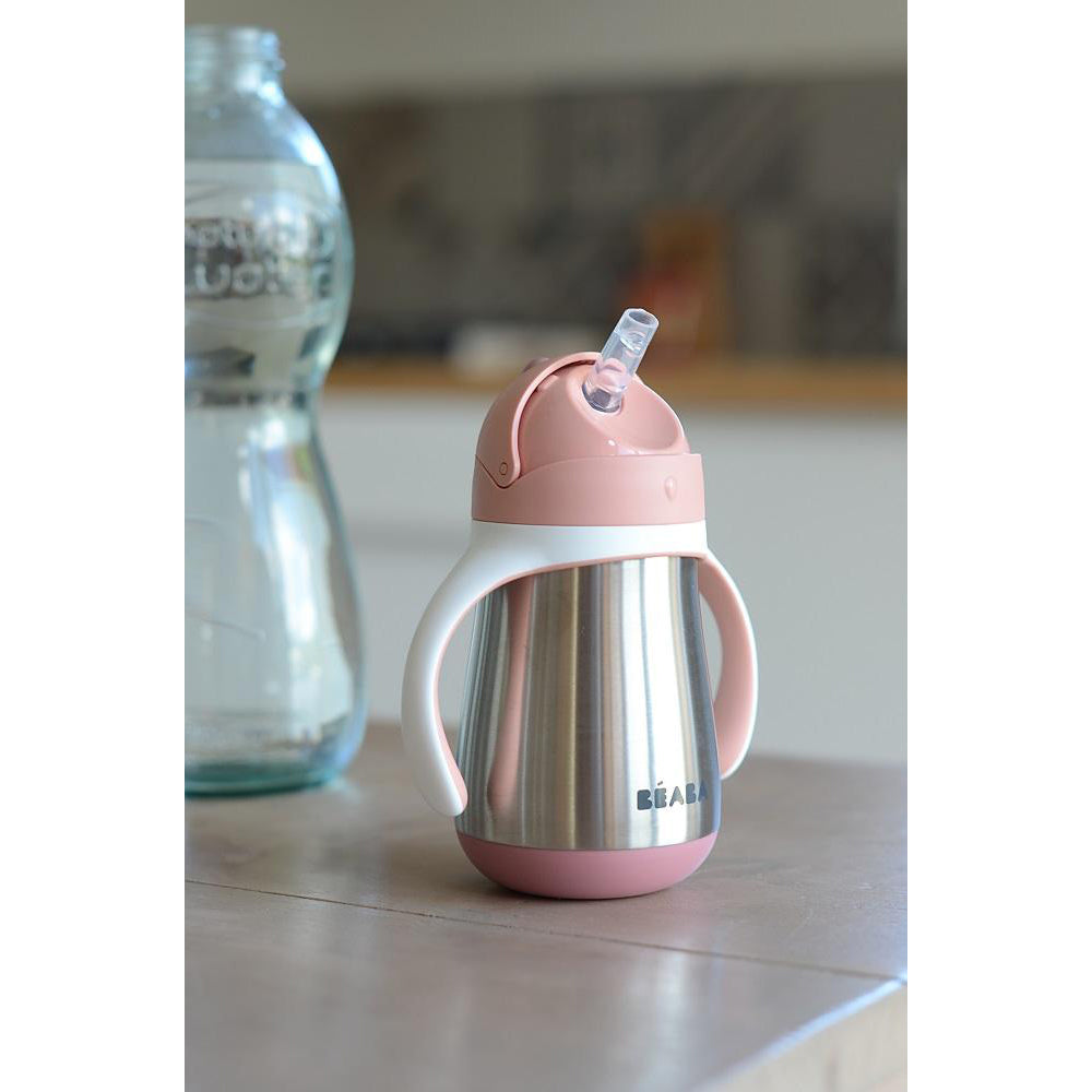 Stainless Steel Straw Cup - Vintage Pink