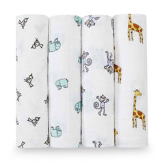 Classic Muslin Swaddles 4pk - Jungle Jam