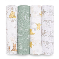 Essentials Muslin Swaddles 4pk - Winnie & Friends