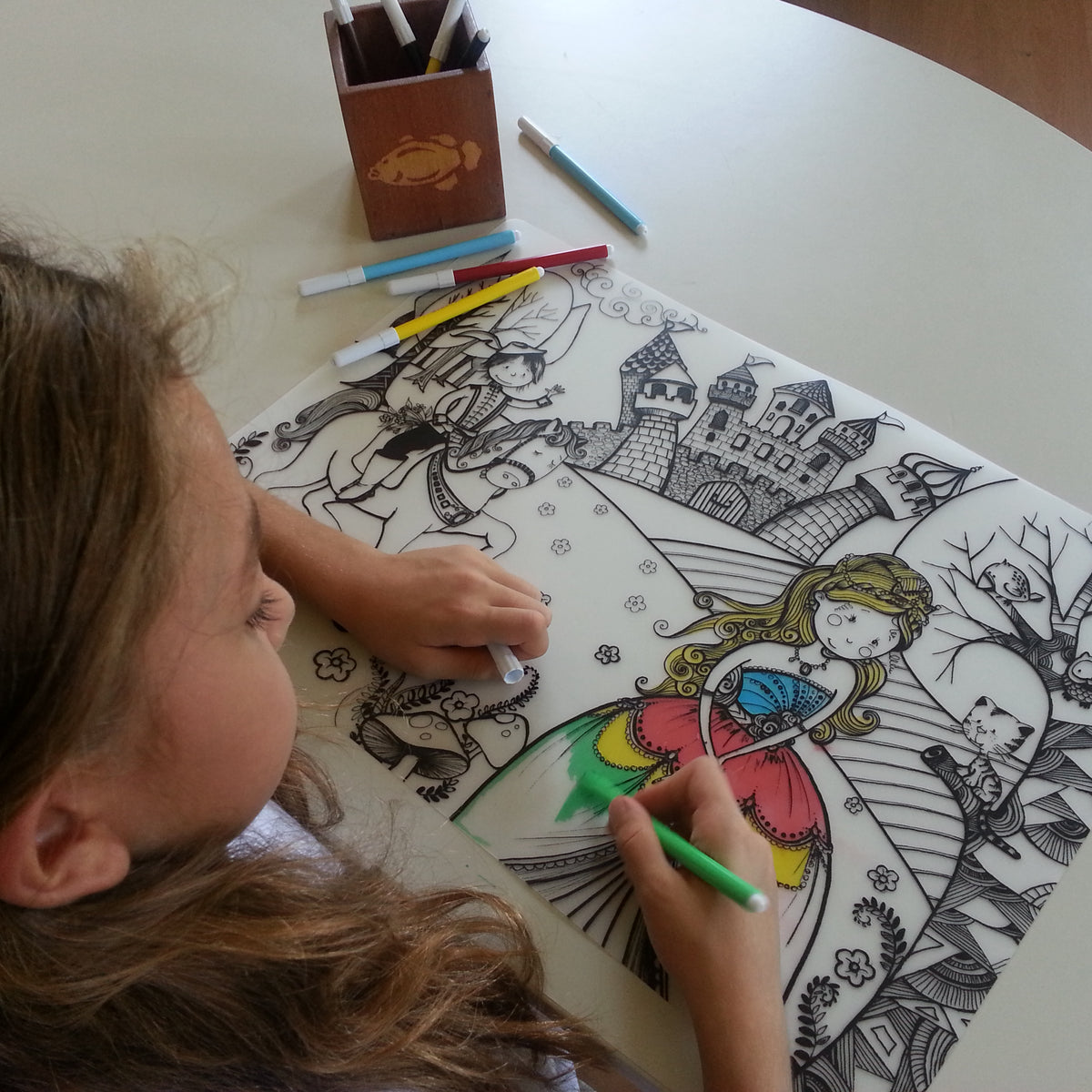 Reusable Colouring Mat - Prince & Princess