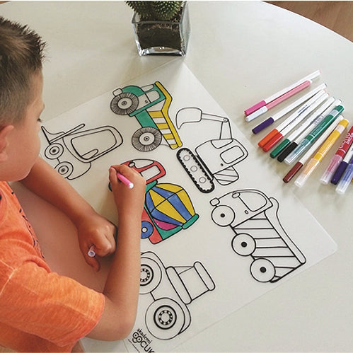 Reusable Colouring Mat - Vehicles