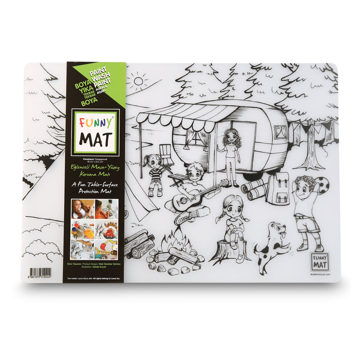 Reusable Colouring Mat - Campground