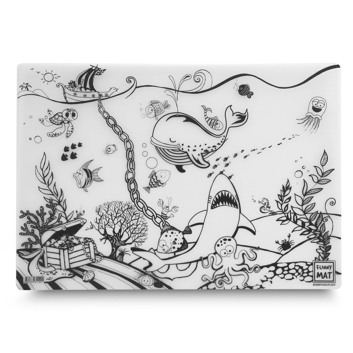Reusable Colouring Mat - Deep Sea on white background