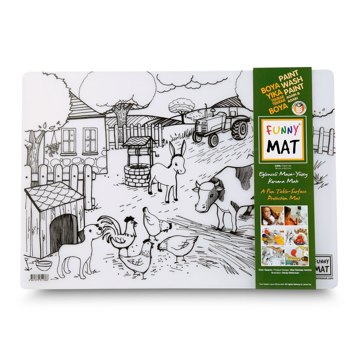 Reusable Colouring Mat - Farm Life