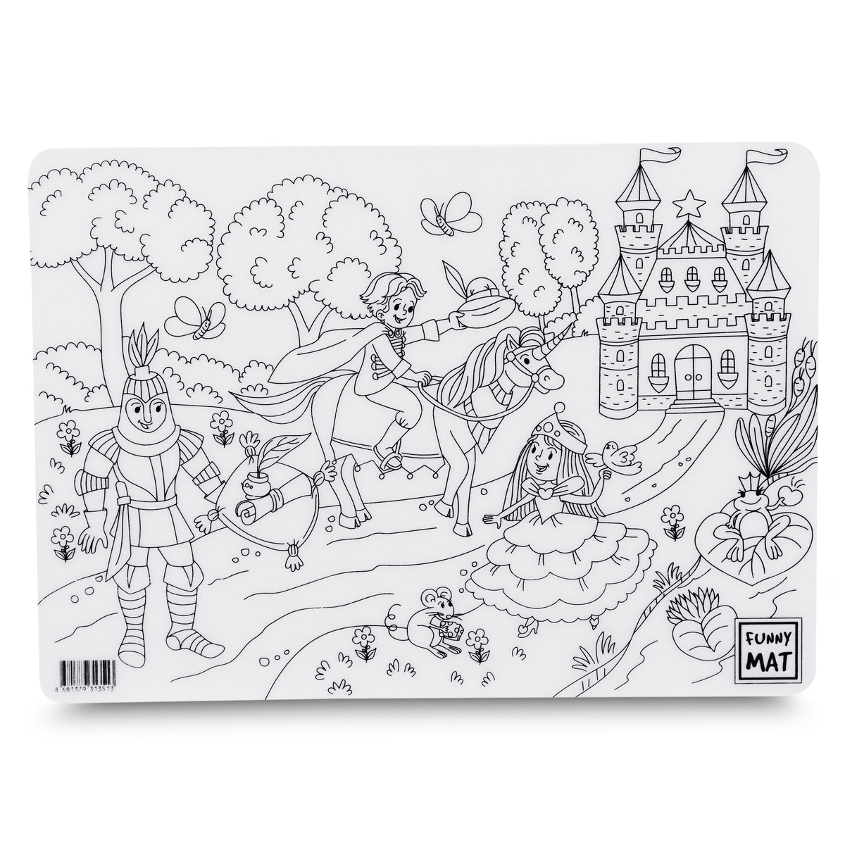 Reusable Colouring Mat - Princess on white background
