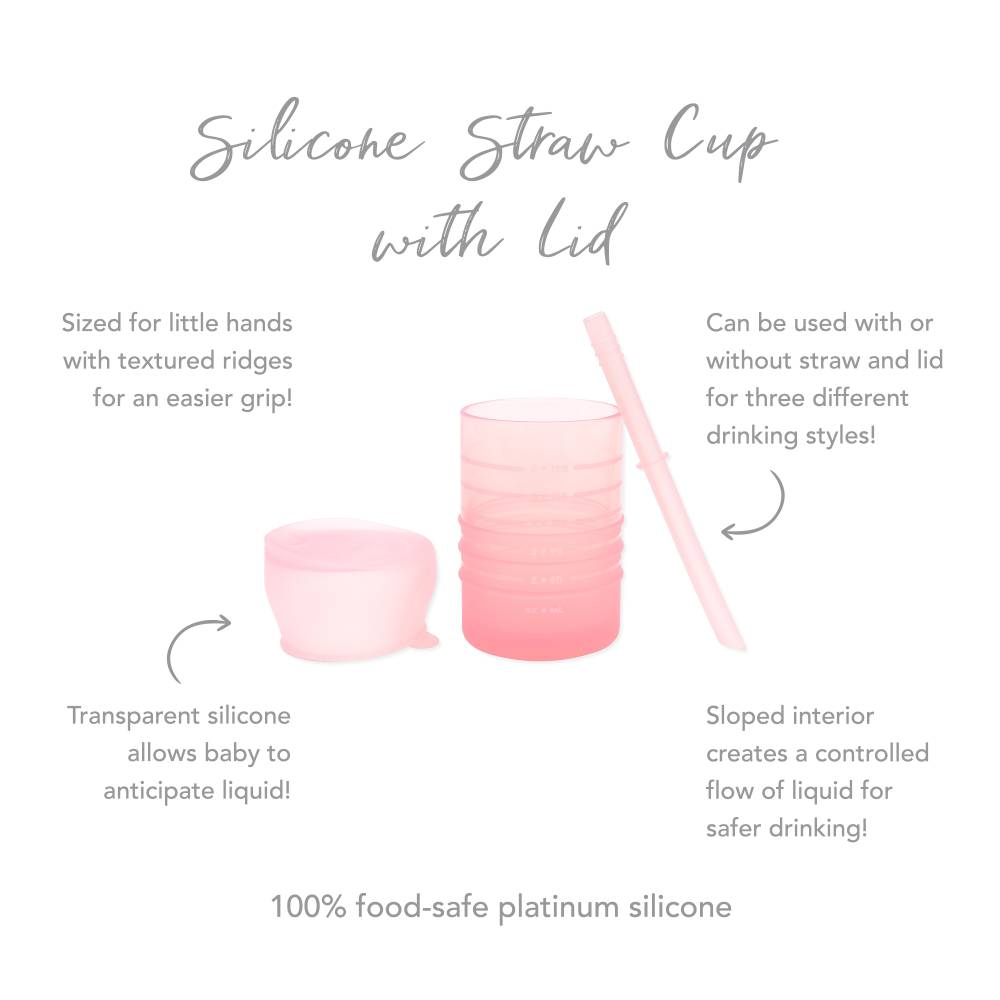 Silicone Straw Cup with Lid - Sage
