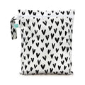 Bumkins wet bag with a hearts design on a white background