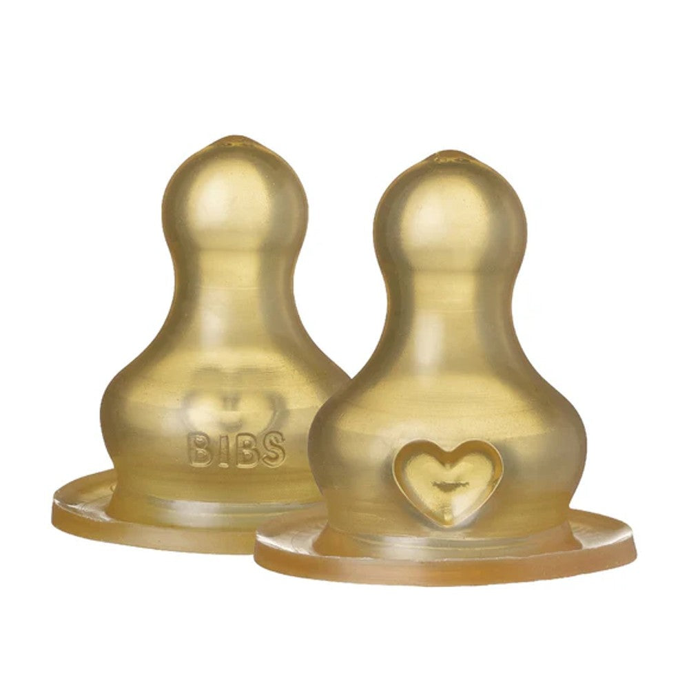Pair of latex nipples for baby bottles