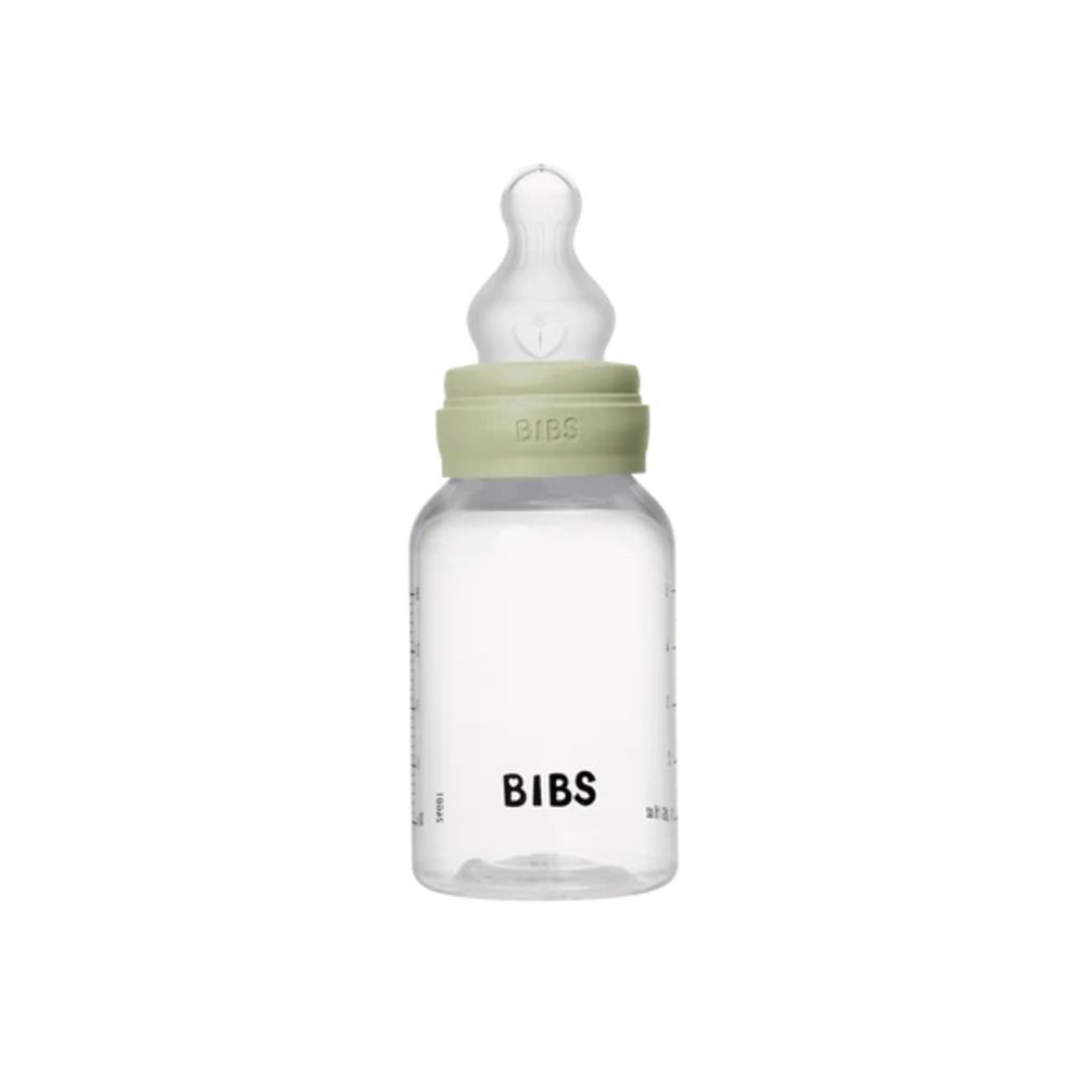Green silicone and plastic anti colic baby bottle