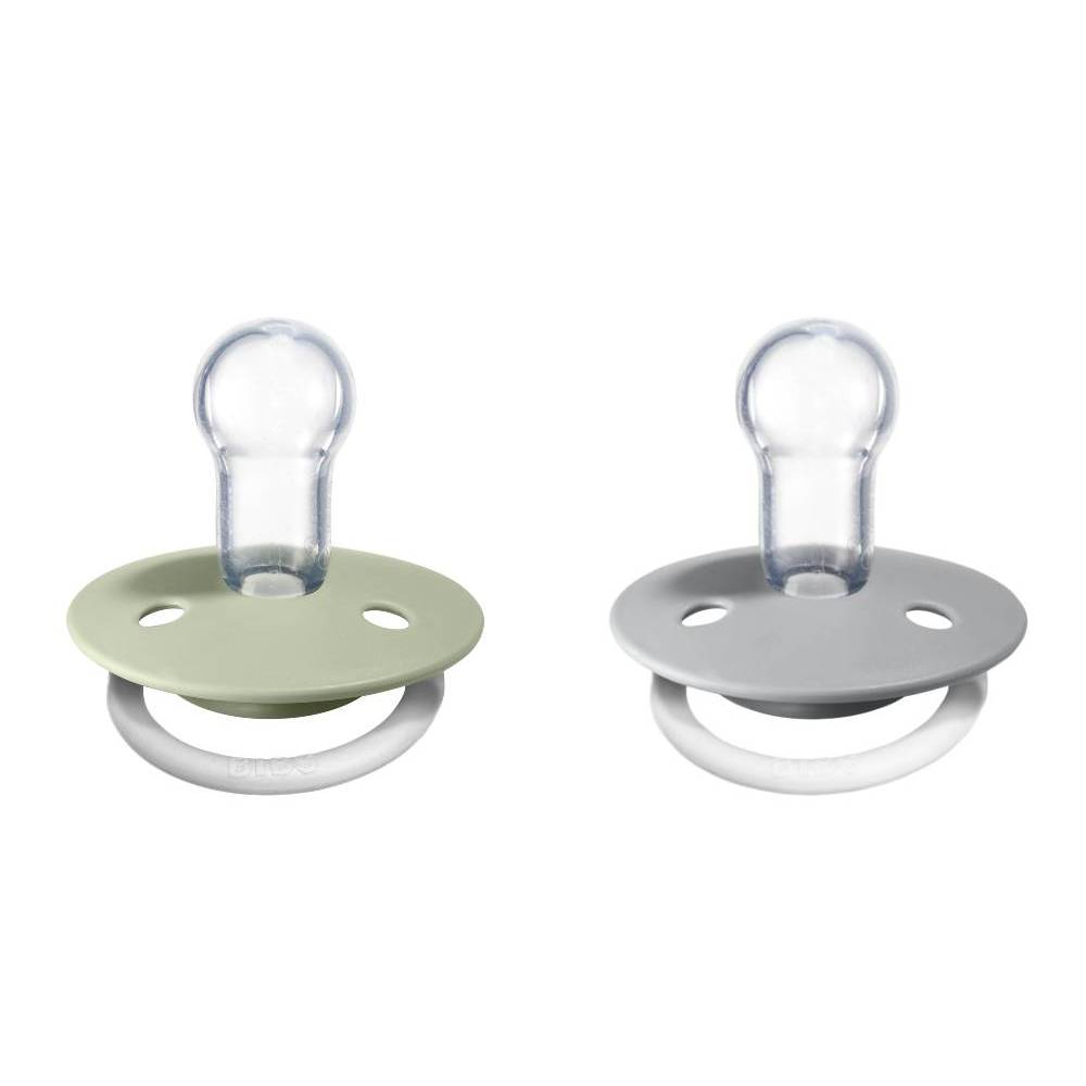 Green and grey silicone pacifier two pack